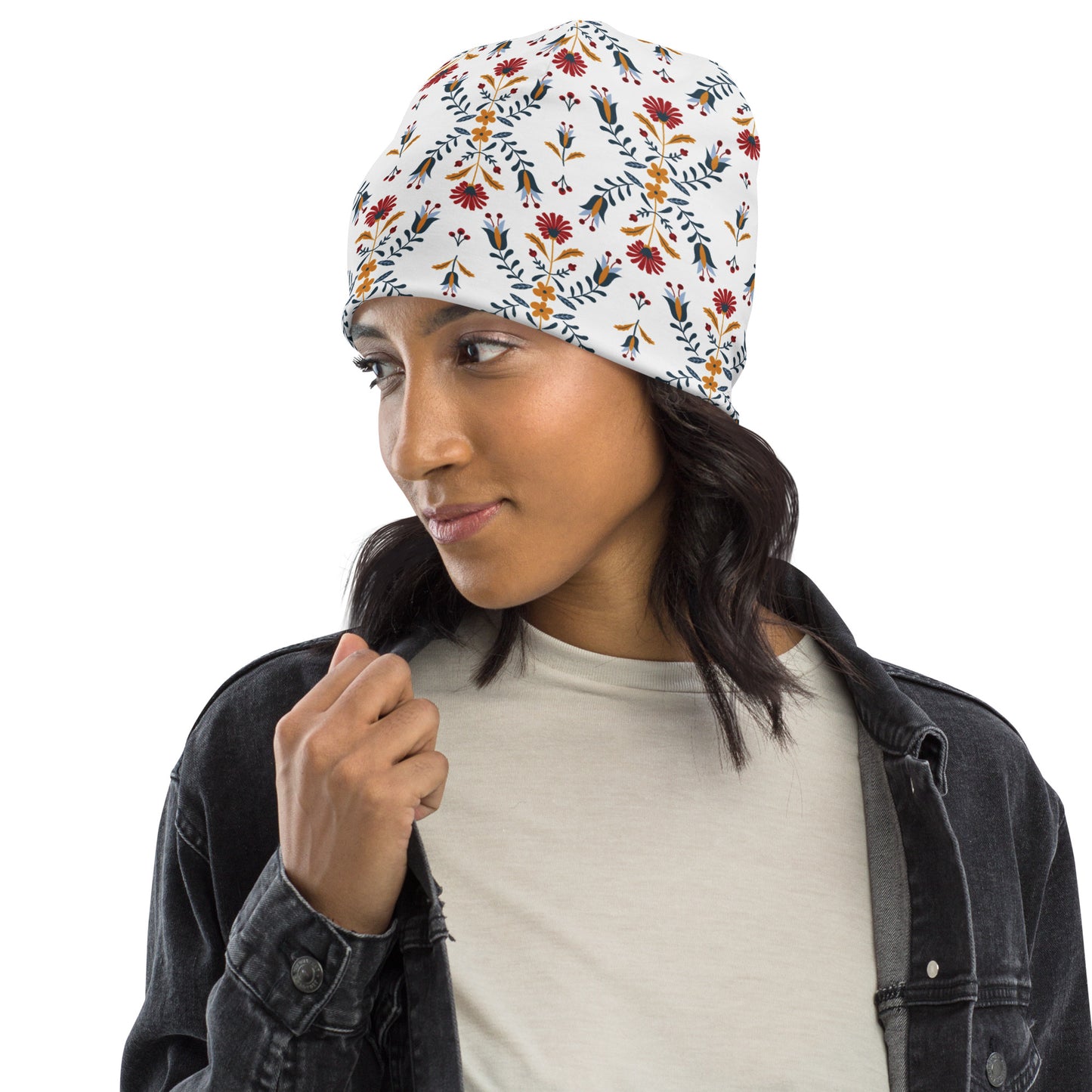 Printed Beanie - Scandinavian Pattern 2